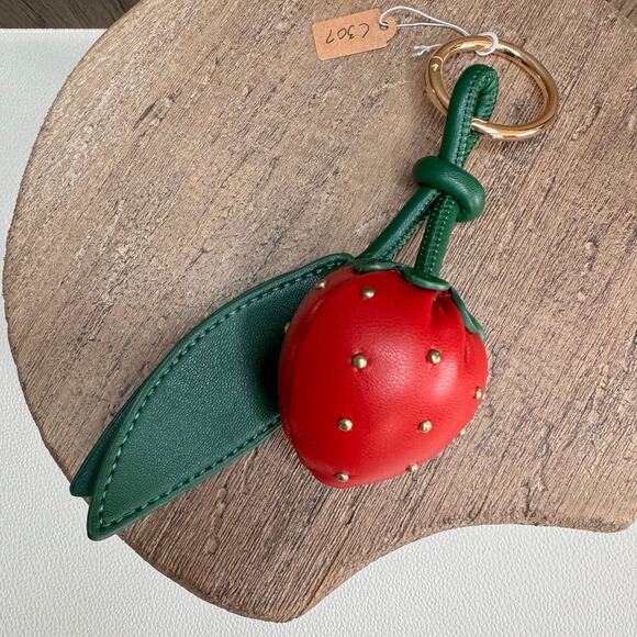 Pink Strawberry Keychain Purse Charm Key Chain  NEW FAST SHIP - Picture 5 of 5
